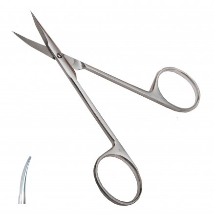 Ножиці по Stevens, очні загострені, вертикально - зігнуті. Довжина 11,3 см